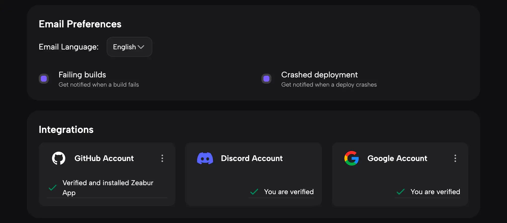 Account integration